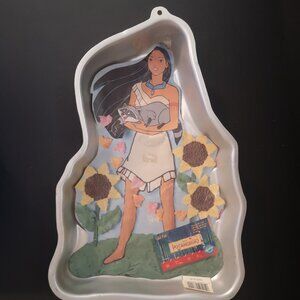 Vintage 1995 Wilton Pocahontas Aluminum Cake Pan with Face Insert & Instructions